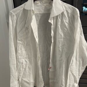 Suitsupply White Linen Casual Shirt